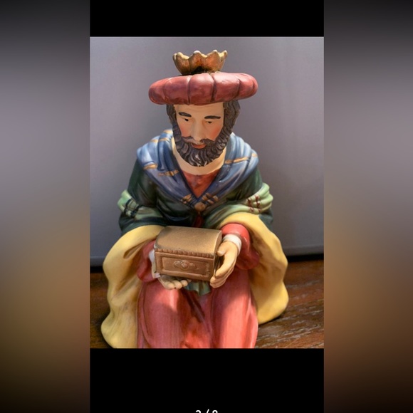 Vtg O'well Christmas Nativity Figurine Wiseman 8" Handpainted Bisque Porcelain - Picture 3 of 8